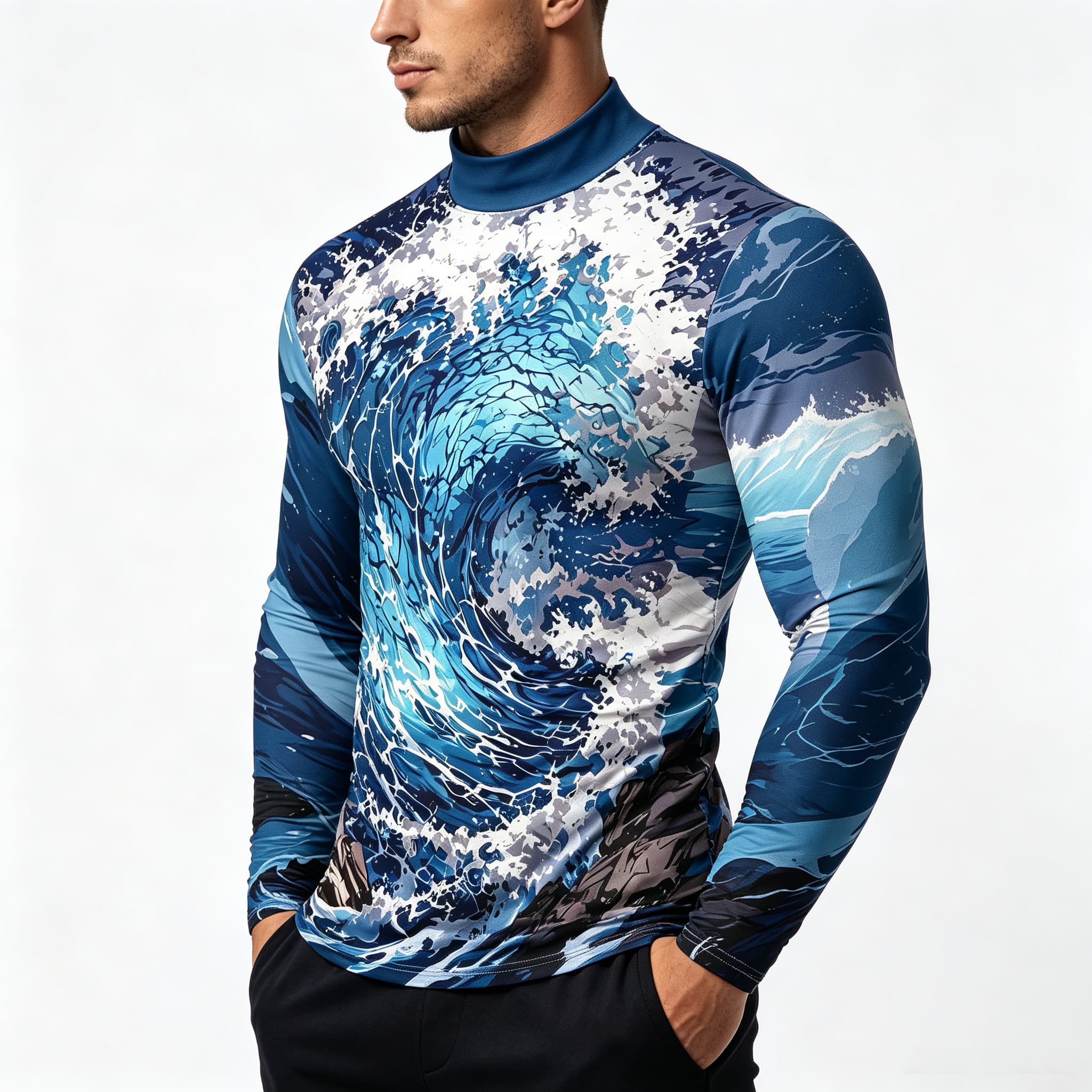 Vintage Ozean-Surf-Wellen-Prin – Tee Graphic Print Bewertung und Preis