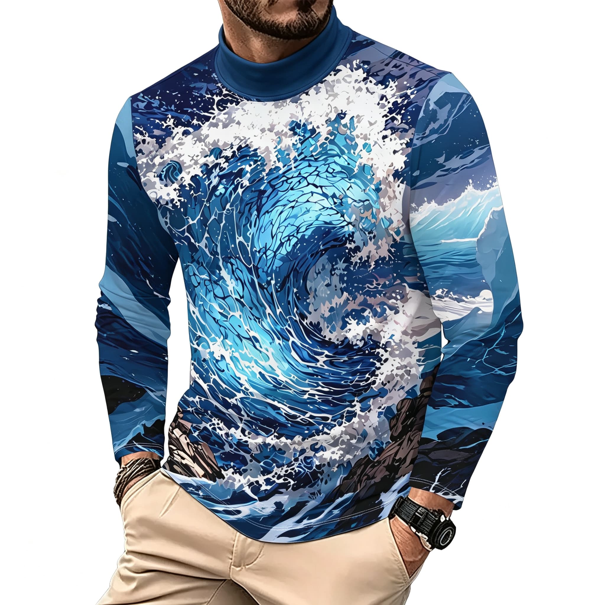 Vintage Ozean-Surf-Wellen-Prin – Tee Graphic Print Bewertung und Preis